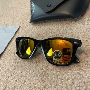 Wayfarer Ray Ban sunglasses orange yellow new